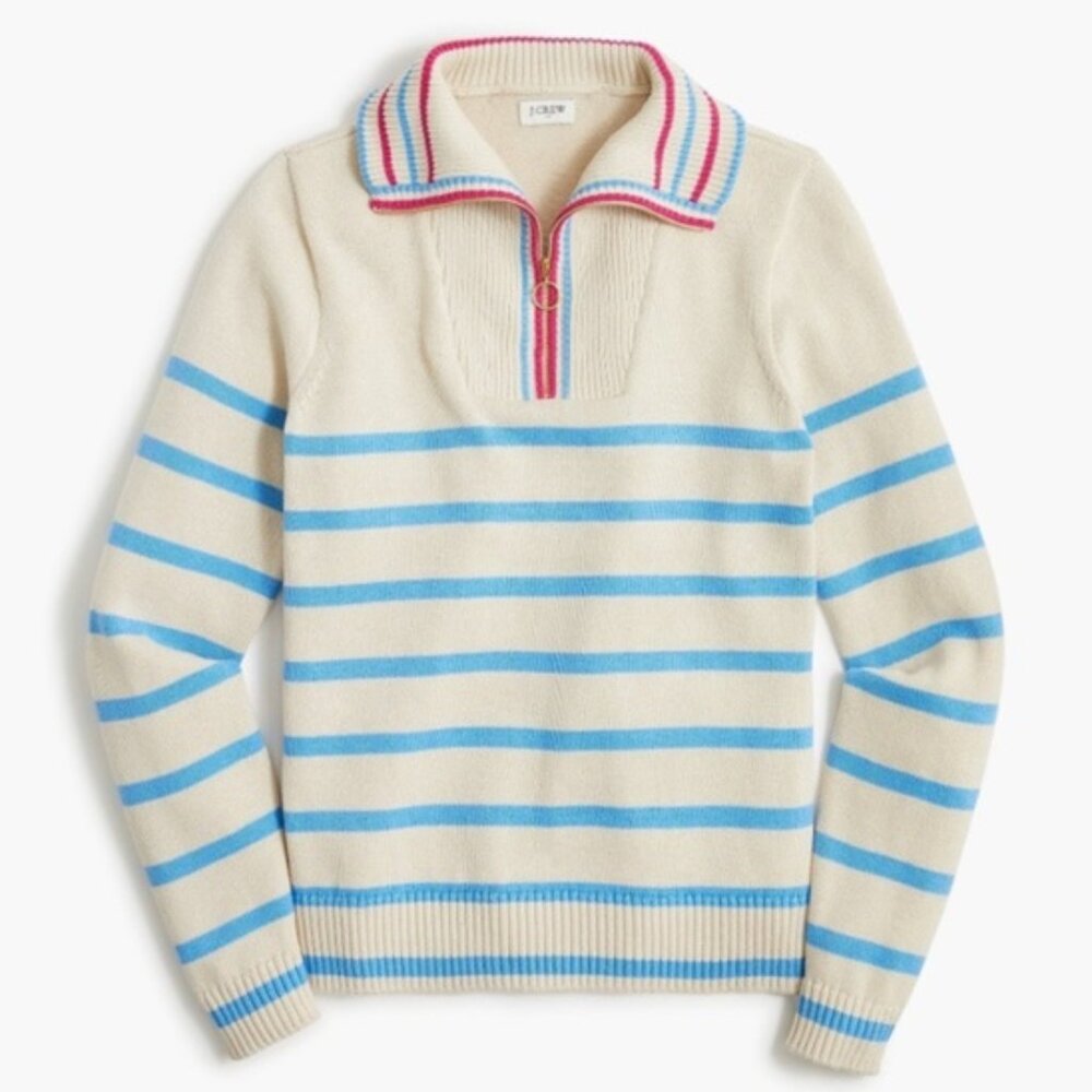 Jcrew Striped Half-Zip Pullover - image 3